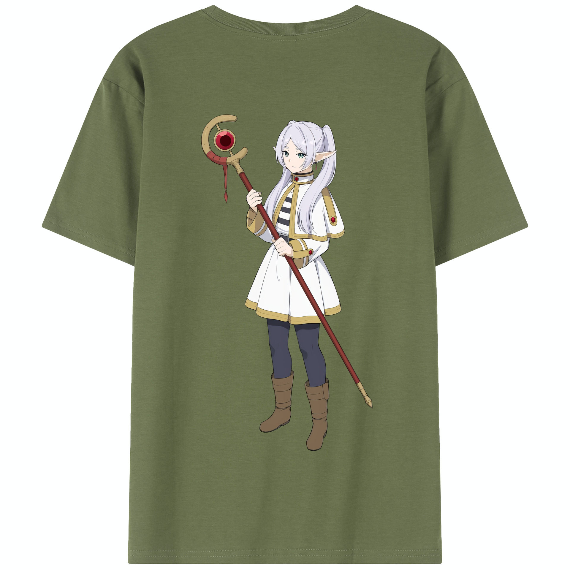 （画像用） 葬送のフリーレン Frieren 綿100％半袖Tシャツ（背面プリント）